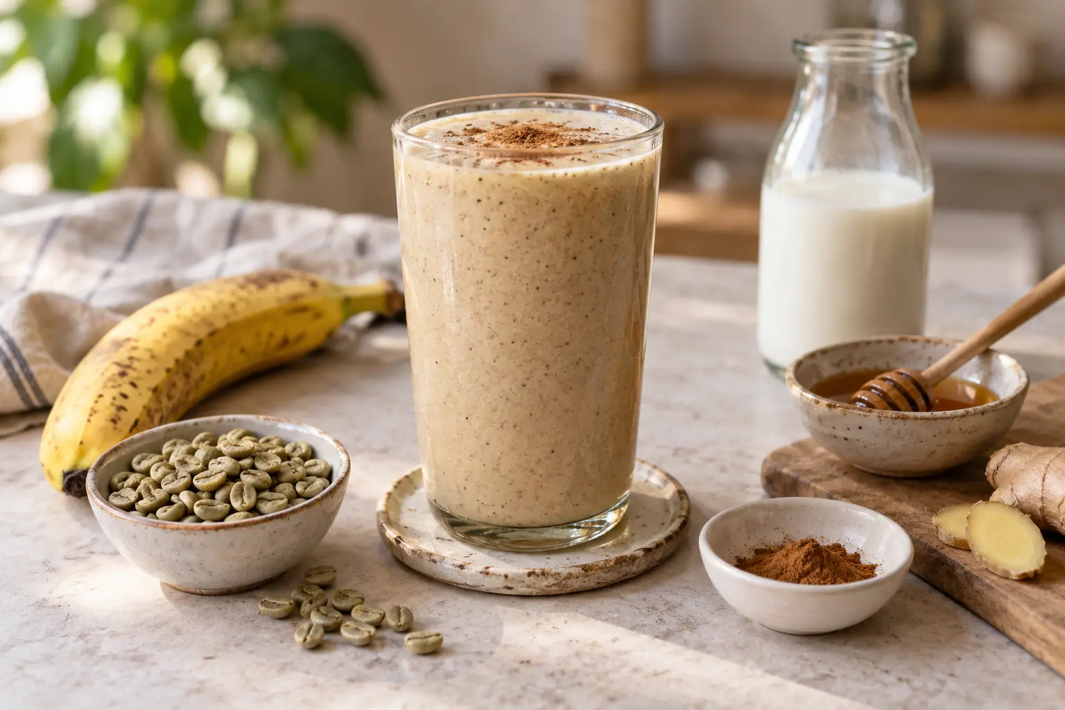 Batido Energético con Café Verde: Receta Fácil y Nutritiva — sugerencia de presentación