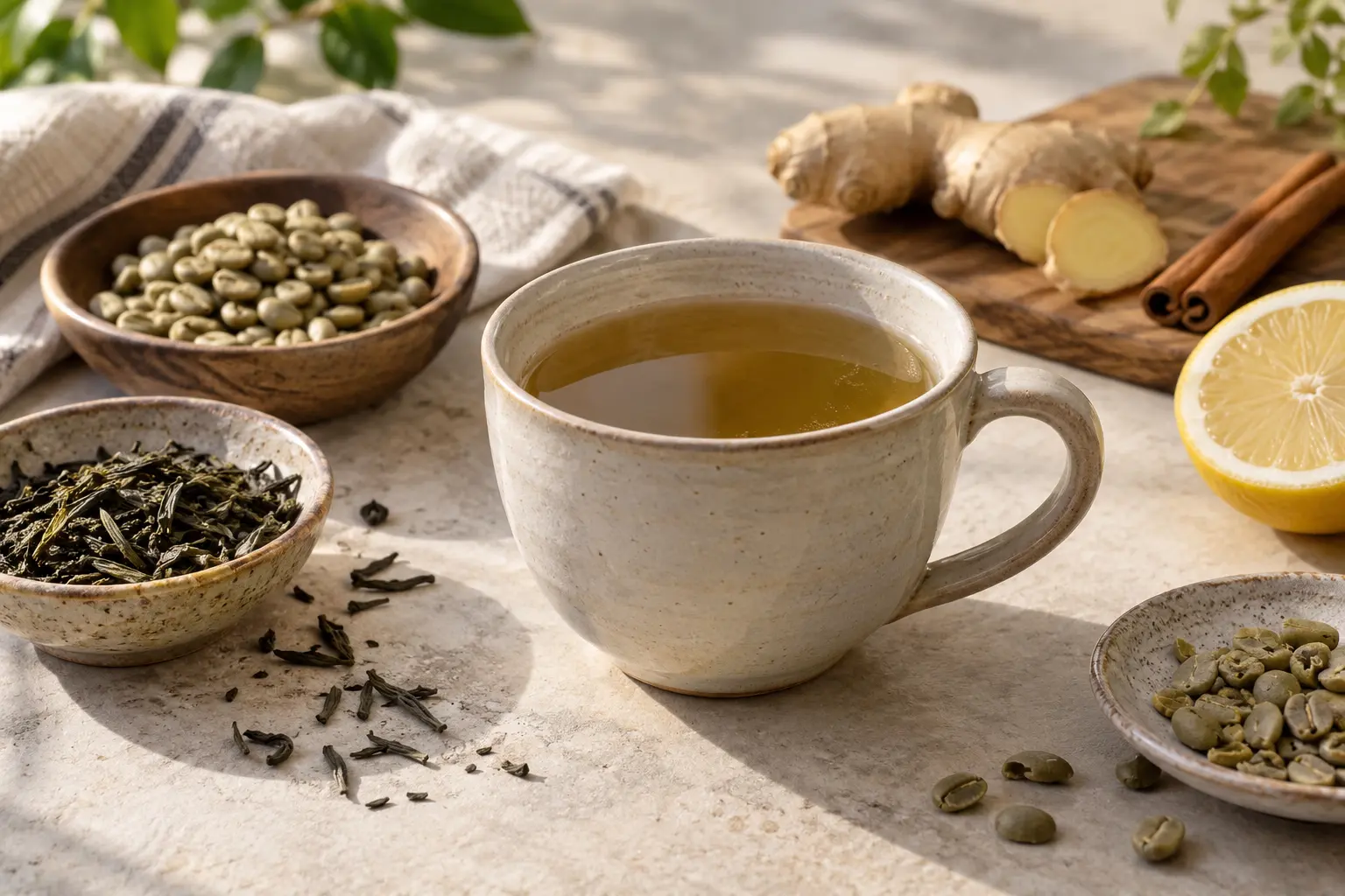 Té Verde con Café Verde: La Mezcla Potenciada que Tu Cuerpo Necesita — sugerencia de presentación