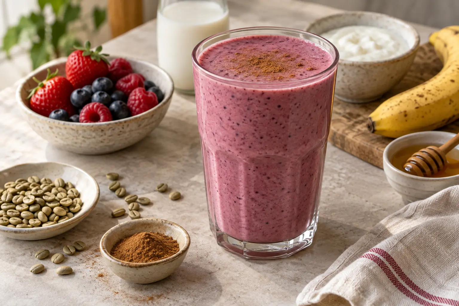 Smoothie Proteico con Café Verde: Energía Natural Post-Entreno — sugerencia de presentación
