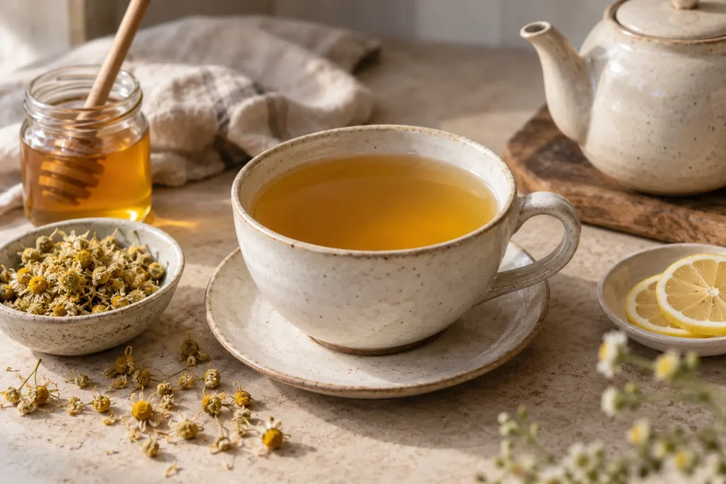 Infusión Clásica de Manzanilla: La Receta Perfecta para Relajarte — sugerencia de presentación