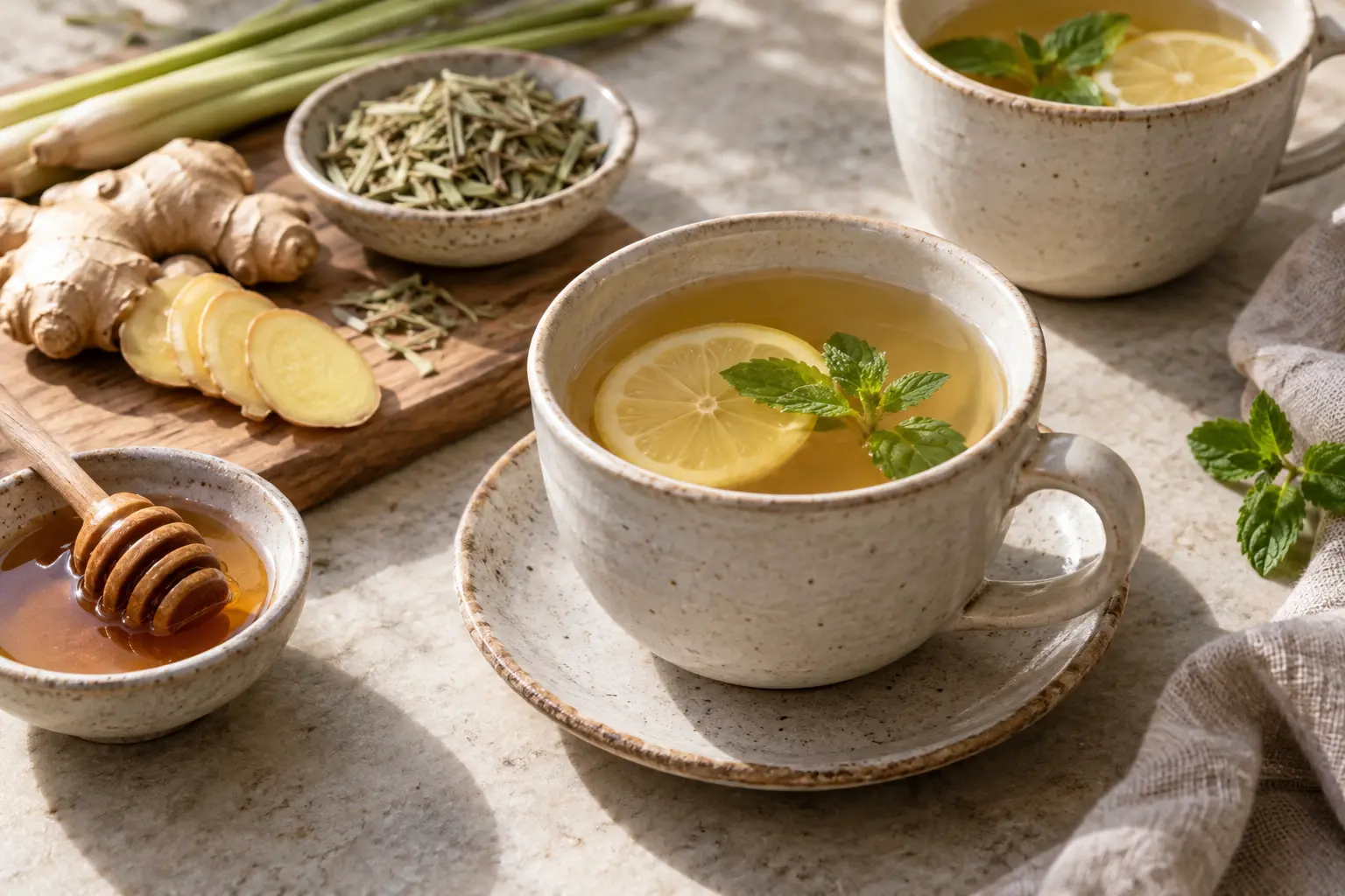 Infusión Digestiva de Lemongrass con Jengibre y Miel — sugerencia de presentación