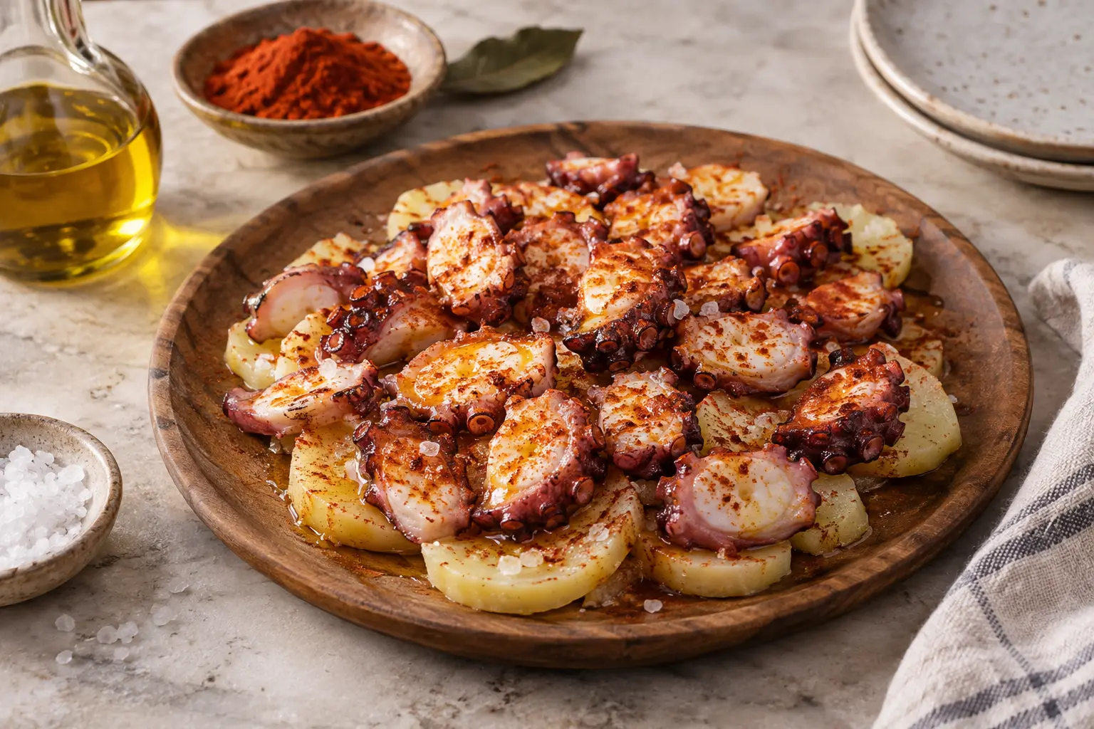 Pulpo a la Gallega con Pimentón: Receta Clásica y Fácil — sugerencia de presentación