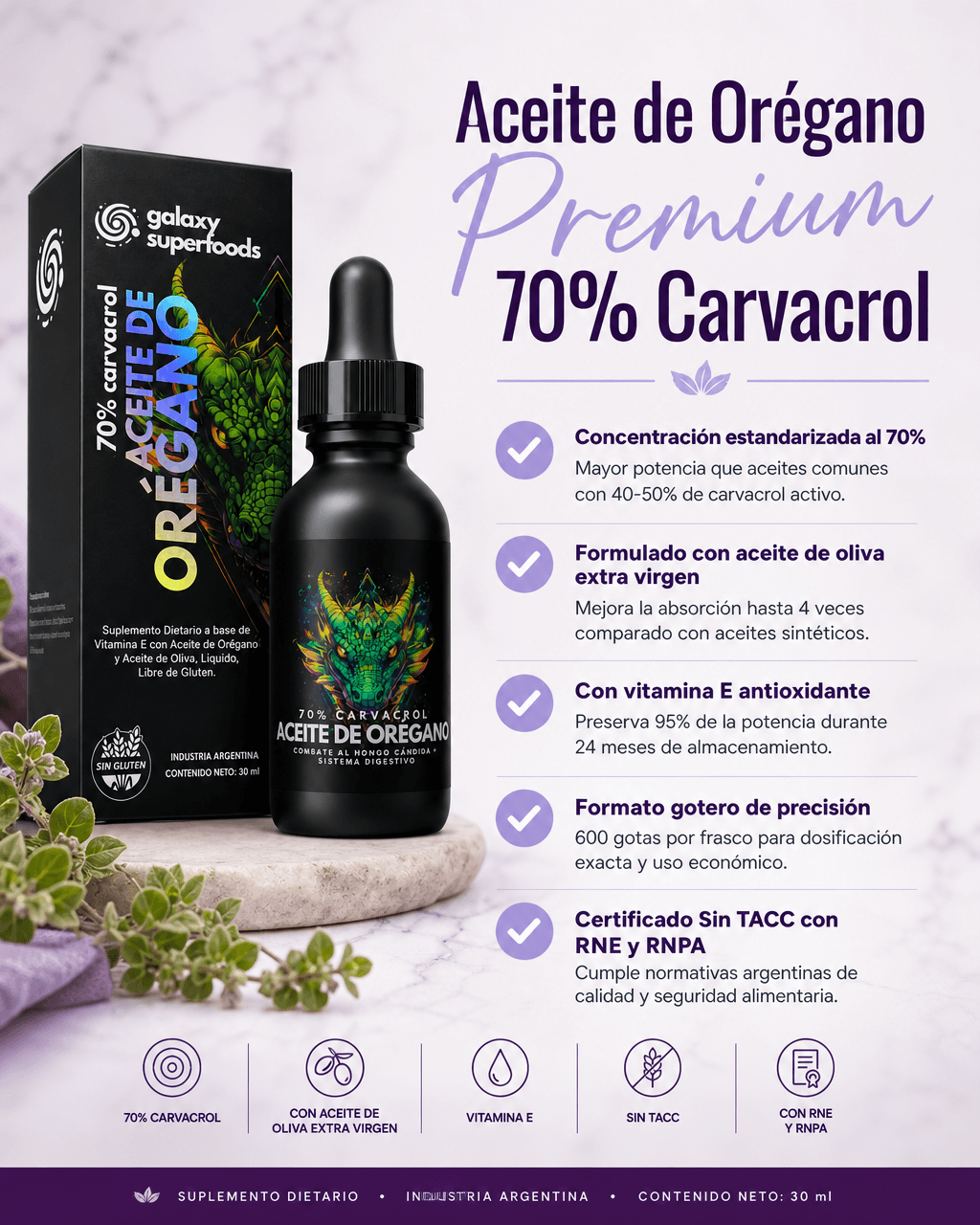 Aceite de Oregano Caracteristicas