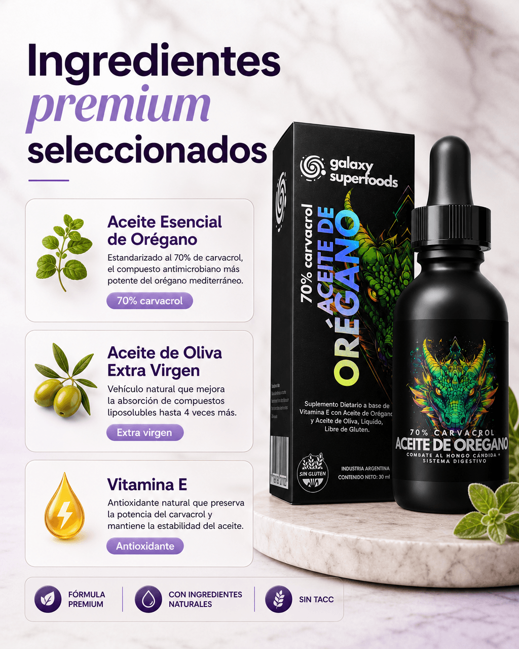 Aceite de Oregano Ingredientes