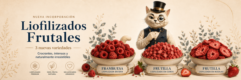 fruta liofilizad para tus creaciones frutilla y frambuesa