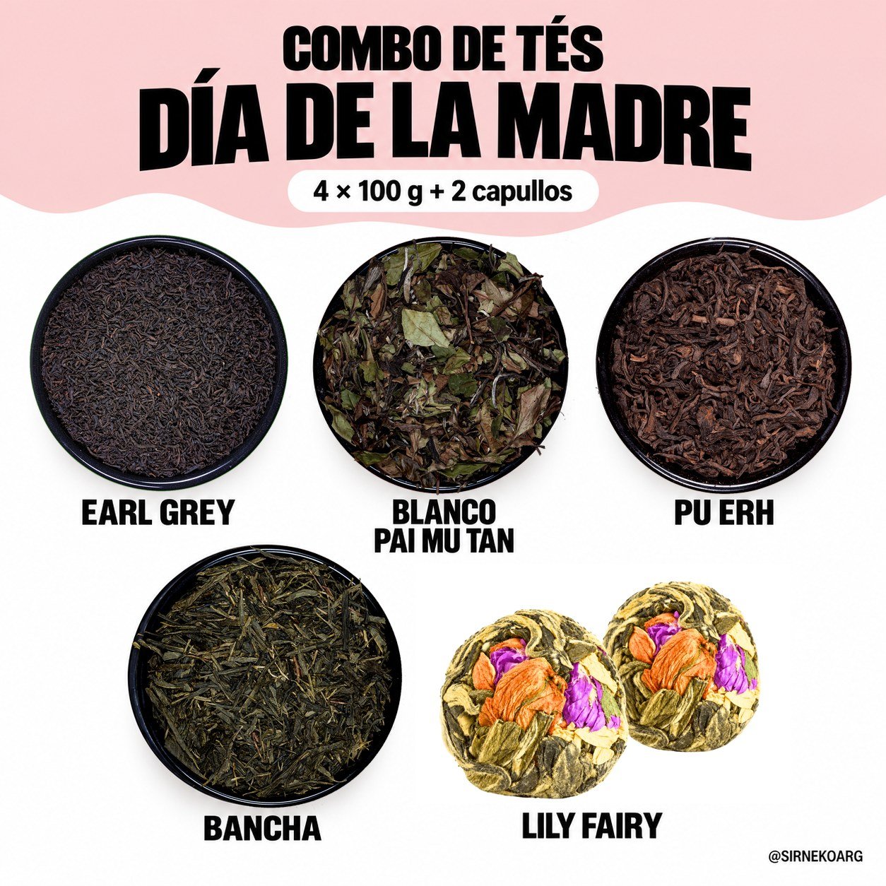 Combo de Tés Día de la Madre — productos y presentaciones incluidos