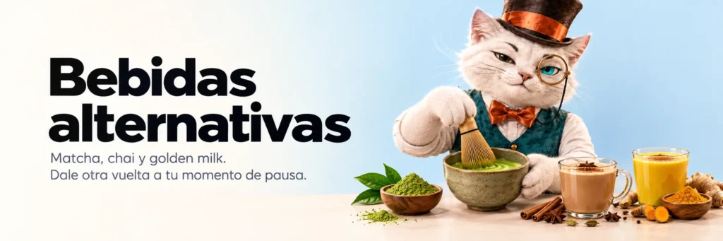 Bebidas alternativas. Matcha, chai y golden milk. Dale otra vuelta a tu momento de pausa.