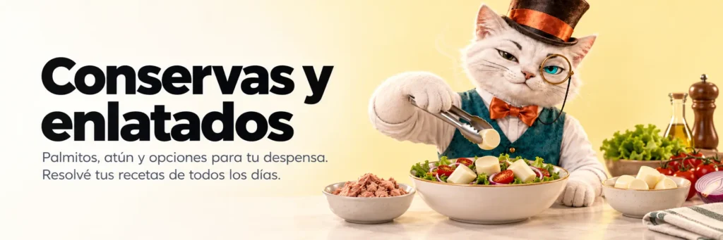 Conservas y enlatados. Palmitos, atún y opciones para tu despensa. Resolvé tus recetas de todos los días.