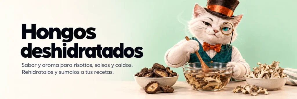 Hongos deshidratados. Sabor y aroma para risottos, salsas y caldos. Rehidratalos y sumalos a tus recetas.